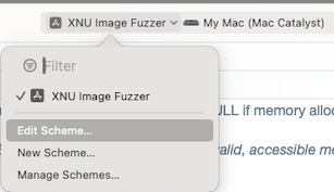 Xcode -> Product -> Edit Scheme